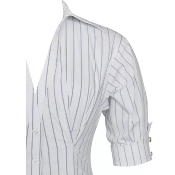 Miss Circle Cotton Poplin Pleated Midi Preppy Shirt Dress SOLD OUT ONLINE - Picture 3 of 10